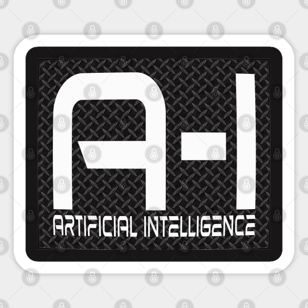 Artifcial Intelligence AI Cool Metallic Grid Logo Sticker by PlanetMonkey